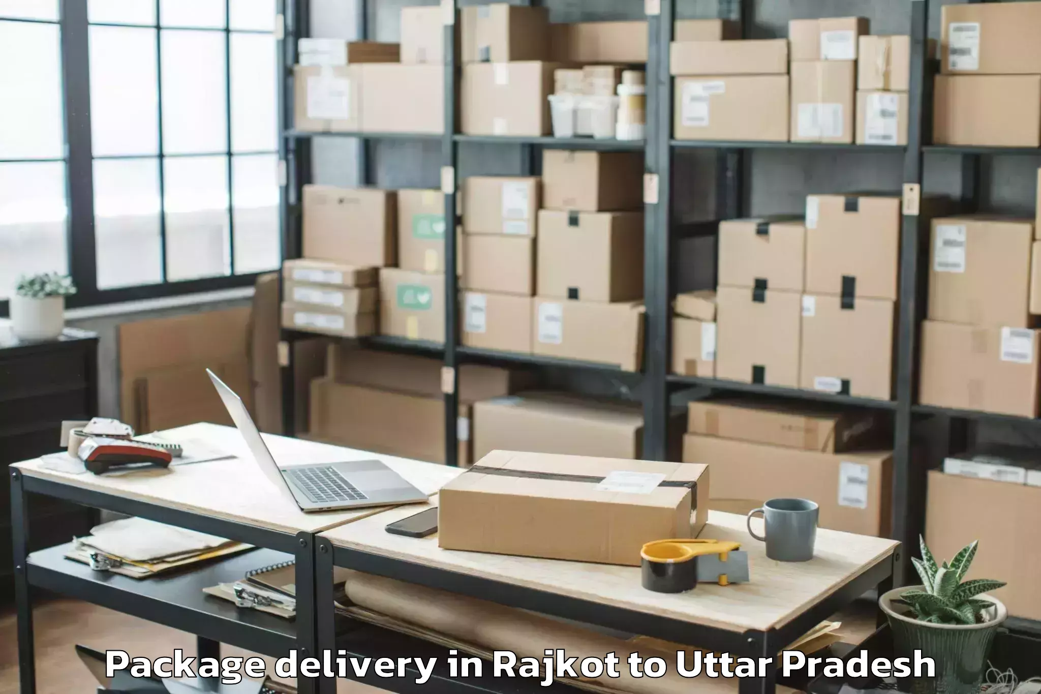 Expert Rajkot to Abhilashi University Aligarh Package Delivery